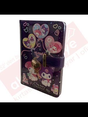 Victorias Journals A6 My Melody ve Kuromi Çizgili Kilitli Günlük 192 Sayfa 525-2024