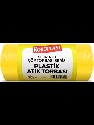 Koroplast 80x110 Cm 27 Mic 440 Gr Sıfır Atık Plastik Atık Torbası 10"lu Sarı St01500533
