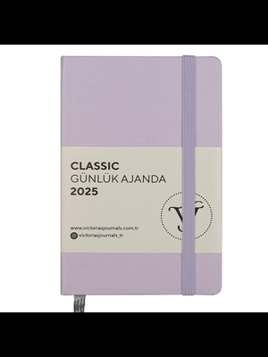 Victorias Journals Classic 9x14 Günlük Ajanda Sert Kapak Ivory Lila 124-1488 2025