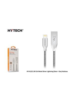 Hytech Hy-x122 3a 1m Metal Lıghtnıng Data Kablosu Sılver