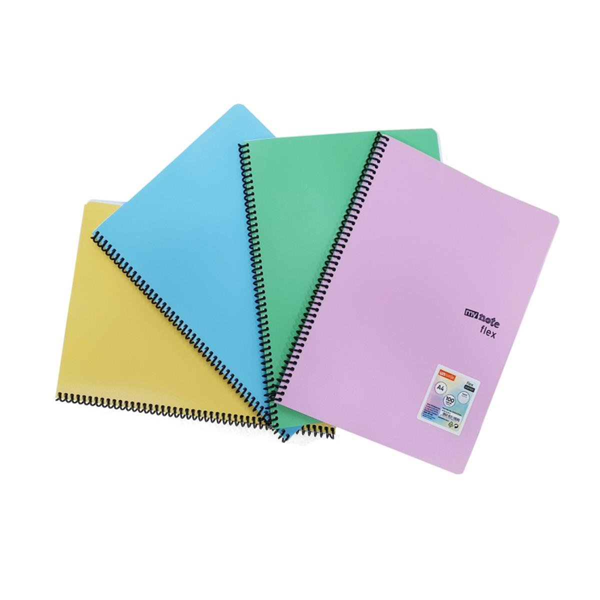 UMUR MYNOTE FLEX PASTEL A4 PP KAPAK SPİRALLİ DEFTER KARELİ 96 YP MFXPA-A496-K