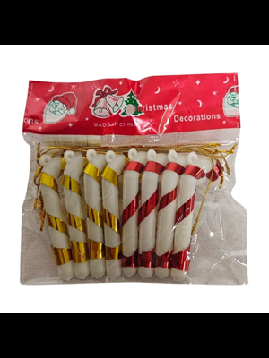 Nedi Yılbaşı Ağaç Süsü Şeker Kamışı 8"li As36