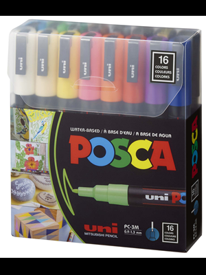 Uni Posca 0.9-1.3 Su Bazlı Markör Kalem 16"lı Pc-3m\16c