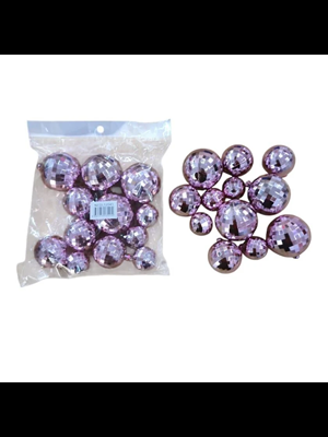 Nedi Yılbaşı Disko Topu 2-2.5-3-4 Cm Pembe 12"li 13541