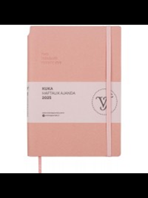 Victorias Journals Exclusive 19x25 Günlük Ajanda Yaldız Kenar Ivory A.pembe 124-1408 2025