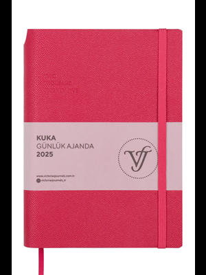 Victorias Journals Kuka 14x20 Günlük Ajanda Esnek Kapak Ivory Kırmızı 124-1460 2025