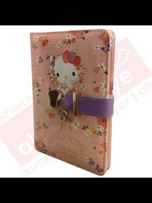Victorias Journals A6 Hello Kitty Çizgili Kilitli Günlük 192 Sayfa 525-2020