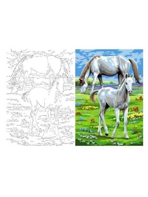 Aka Sanat 35x50 Çizilmiş Tuval Beyaz Atlar Hyv3550001