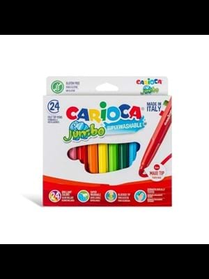 Carioca Jumbo Süper Yıkanabilir Keçeli Kalem 24"lü 40570