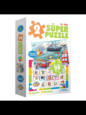 2 Süper Puzzle - Taşıtlar - Meslekler - 0-6 Yaş Yayınları