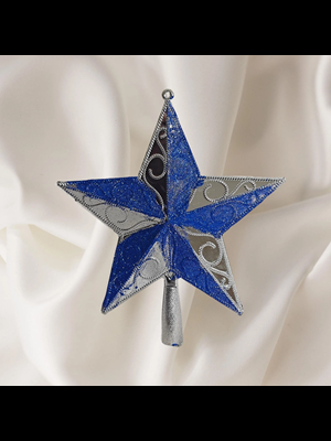 Nedi Yılbaşı Ağaç Süsü 20x22 Cm Tepelik Yıldız Metalik Gümüş 13297