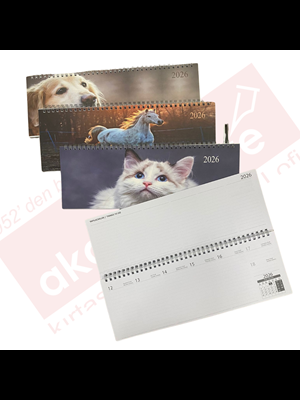 Lizy 12x33 Spiralli Haftalık Masa Takvimi Hayvan Serisi Tkv-ms3 (2026)