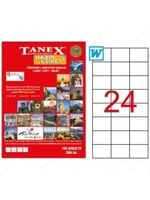 Tanex 70x37.125 Mm Şeffaf Laser Etiket Tw-2037