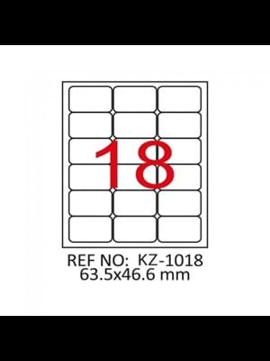Tekno 63.5x46.6 Mm Laser Etiket 100"lü Bk-2018