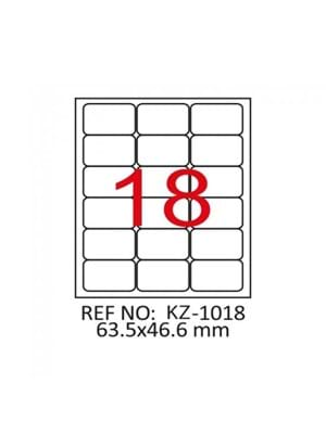 Tekno 63.5x46.6 Mm Laser Etiket 100"lü Bk-2018