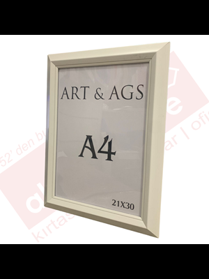 Art&ags A4 35 Mm Ahşap Görünümlü Piramit Çerçeve Beyaz