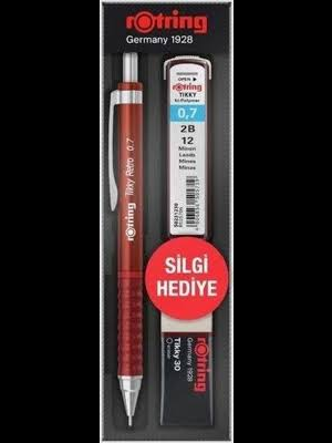 Rotring Tikky Retro Set 0.7 Versatil+min+silgi Kırmızı Ro-rk07