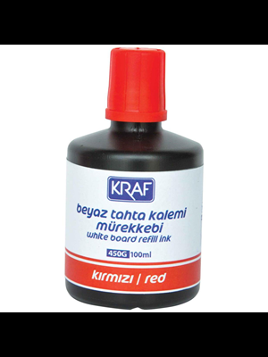 Kraf 450g 100 Ml Beyaz Tahta Kalemi Mürekkebi Kırmızı