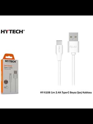 Hytech Hy-x108 1mt 2.4a Type-c Beyaz Şarj Kablosu