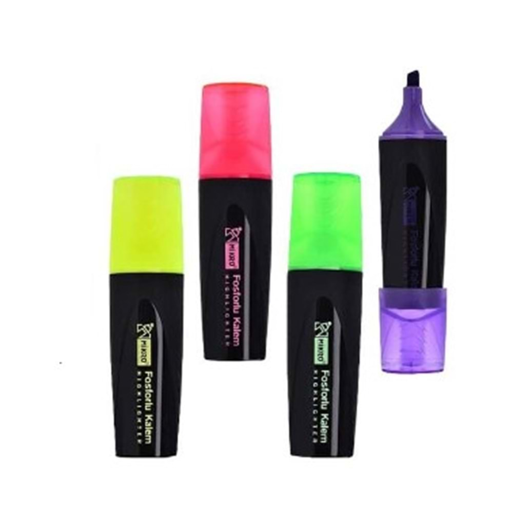 MİKRO FOSFORLU KALEM 4"LÜ NEON RENKLER MK-605-4