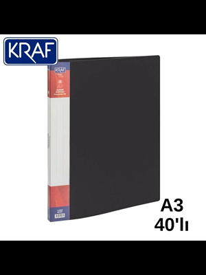 Kraf A3 Sunum Dosyası 40 Lı 1140a3 Siyah