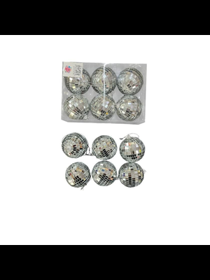 Nedi Yılbaşı Disko Topu 6 Cm Gümüş 6"lı 13533