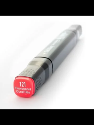 Del Rey Twin Çift Uçlu Marker Kalem F121 Fluorescent Coral Red
