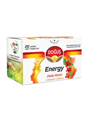 Doğuş Energy ( C Vitamini-hibiscus) Bitki Çayı Süzen Poşet 2 Gr 20"li