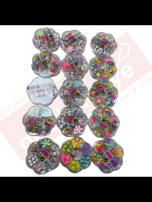 Elif Renkli Boncuk Takı Yapım Seti Çiçek Kutulu